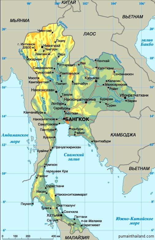 Геодезическая карта Тайланда на русском языке