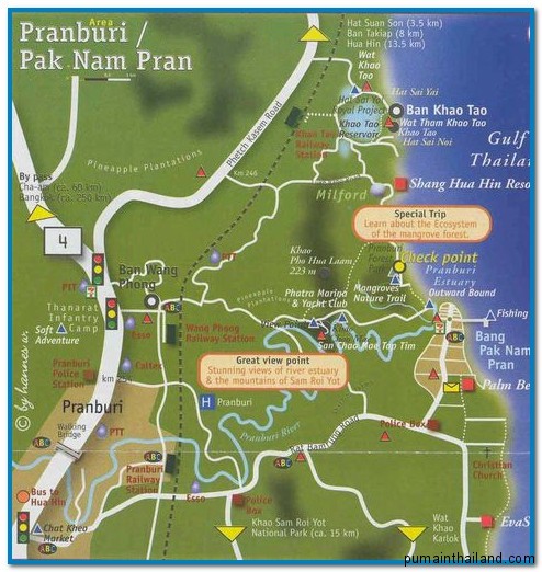 подробная карта острова Хуа Хин