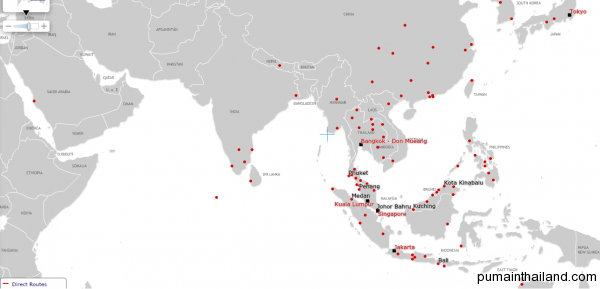 Карта городов куда летает airasia
