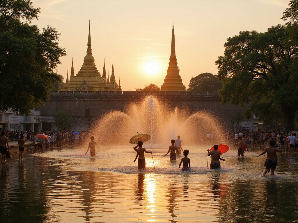 Старый город Чиангмая во время Сонгкрана