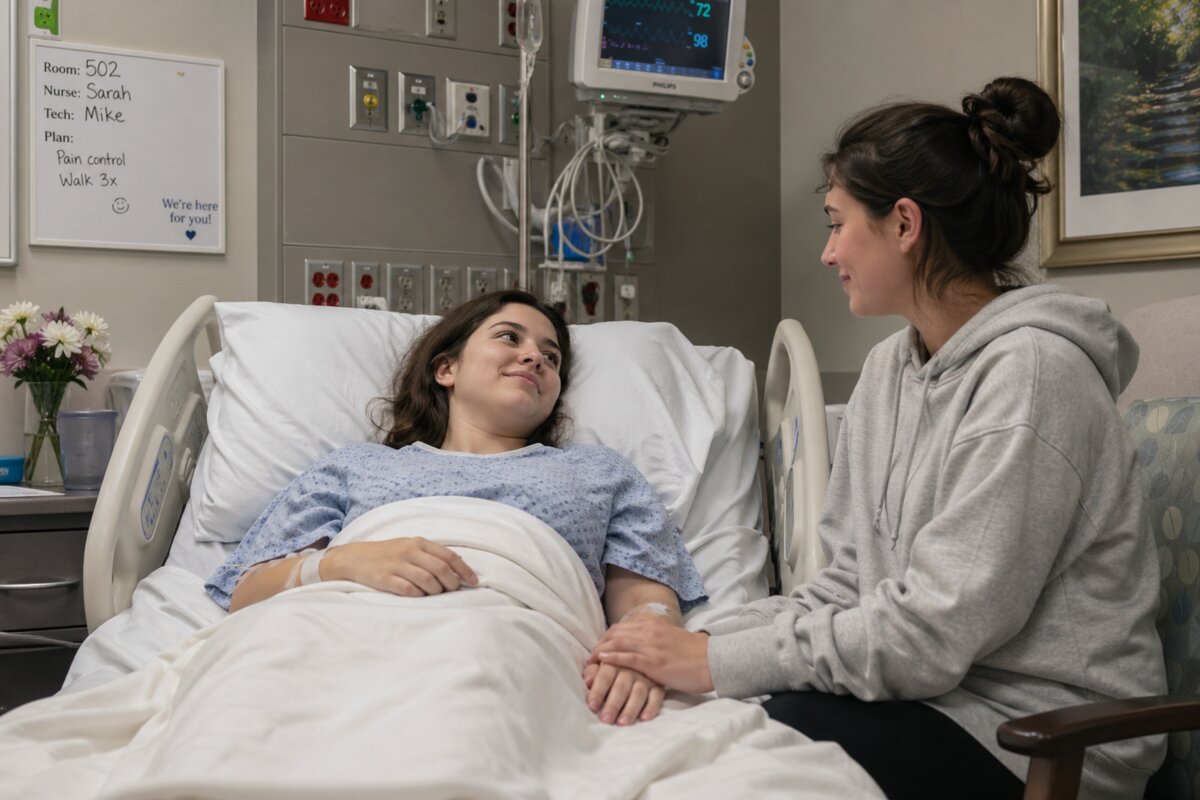 Стационар тайского госпиталя — палата с монитором и капельницей