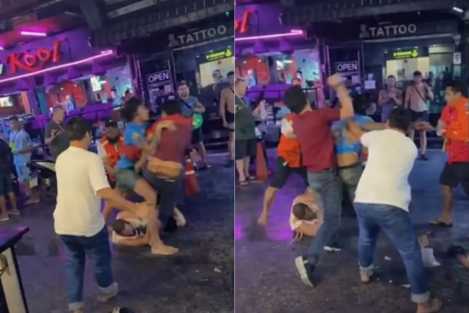 Мототаксисты Паттайи избили туристов — кадры с Сои 6, Сонгкран 2026