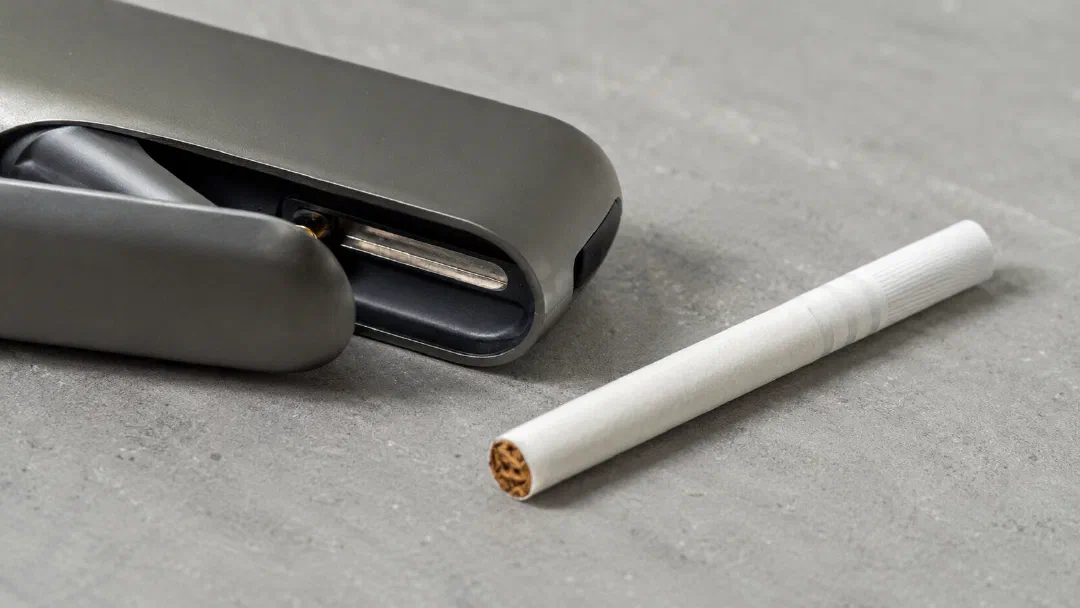 Держатель IQOS с лезвием и стик Marlboro рядом