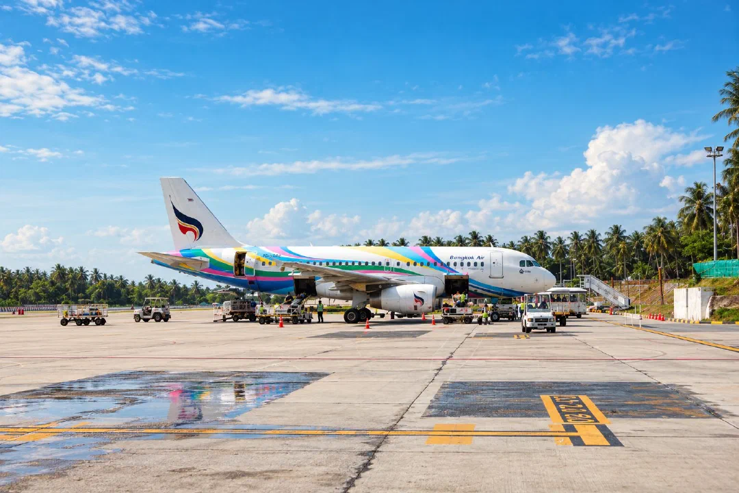 Самолёт Bangkok Airways на перроне аэропорта Самуи